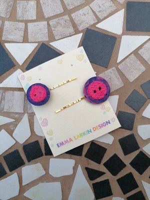 Pink & Purple Button Clips