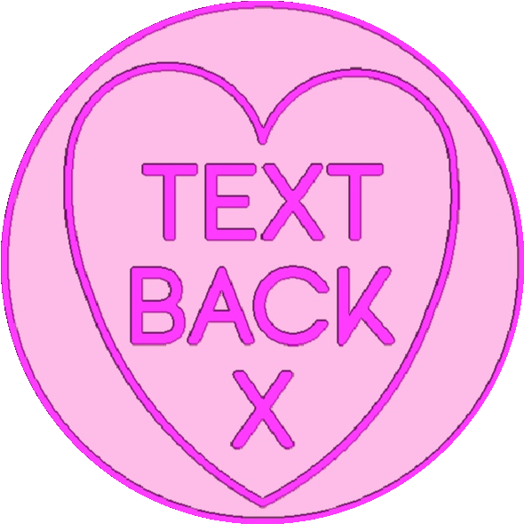 Pink Text Back x Earrings