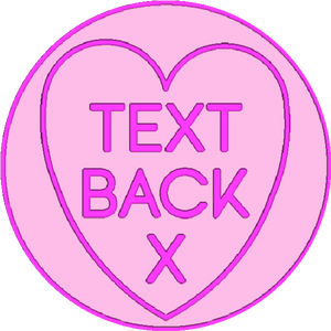 Pink Text Back x Earrings