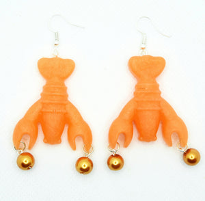 Orange Lobsters with Pearls
