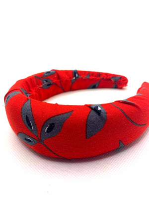 Red Leaf Print Headband