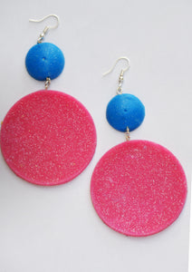 Blue and Glitter Pink Saucers