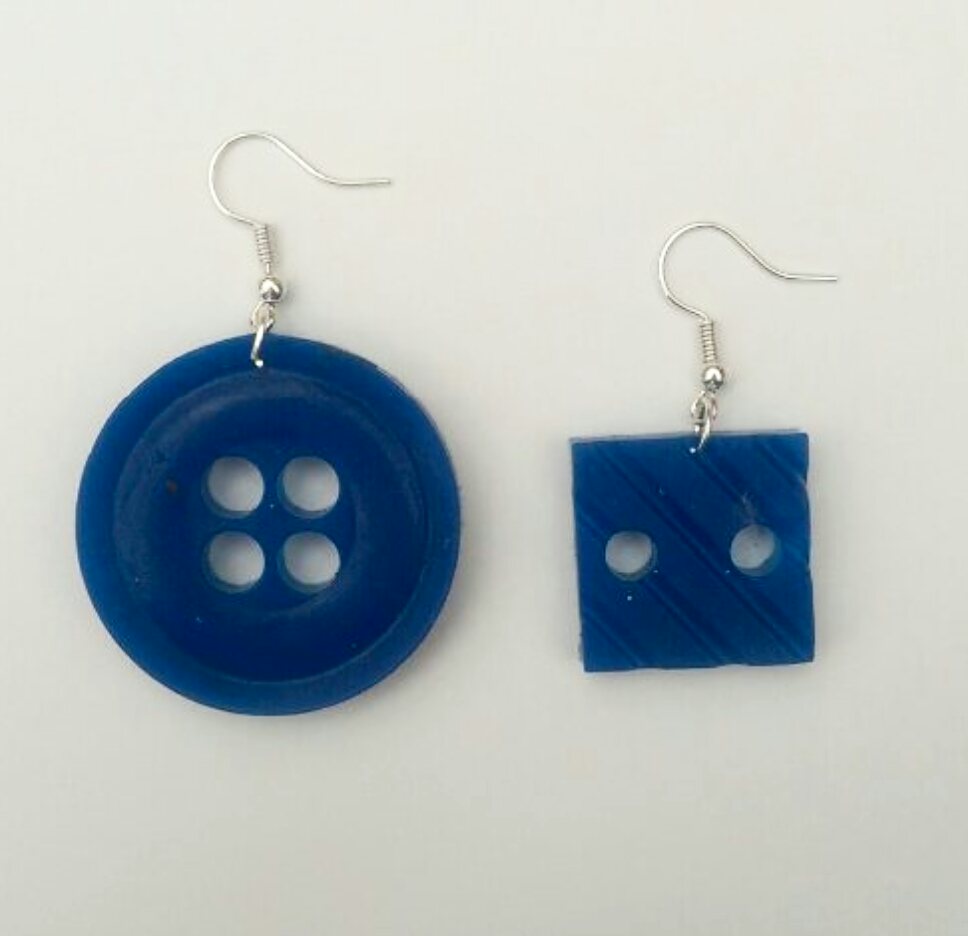 Round and Square Blue Buttons