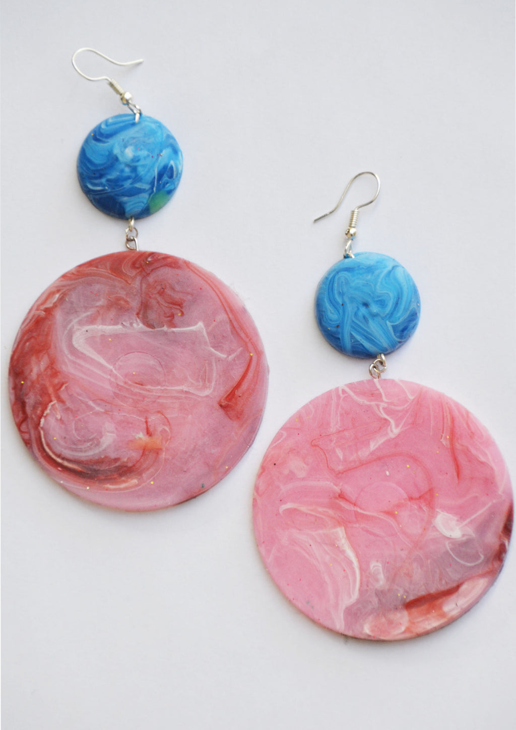 Blue Marble and Fleshy Pink Saucers