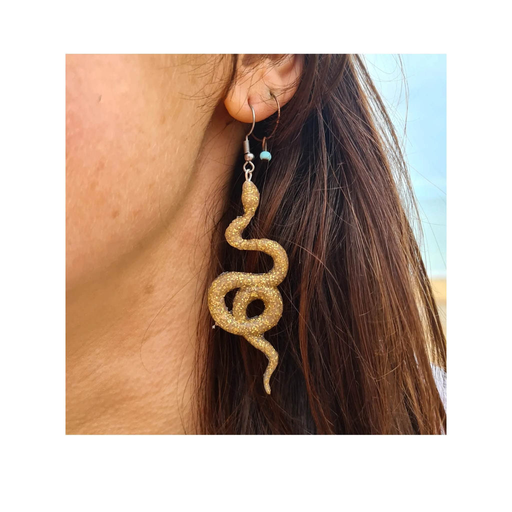 Curly Glittery Gold Snakes