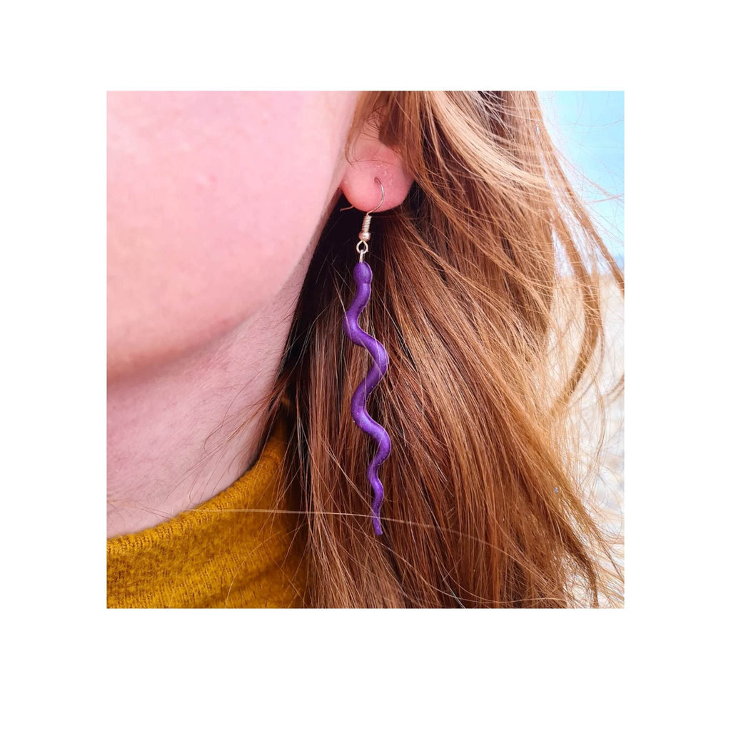 Purple Squiggle Earrings