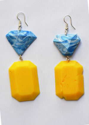 Light Marble Blue and Yellow Fake Fancys